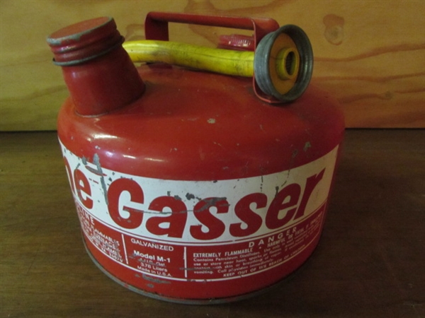 2 VINTAGE GALVANIZED GAS CANS