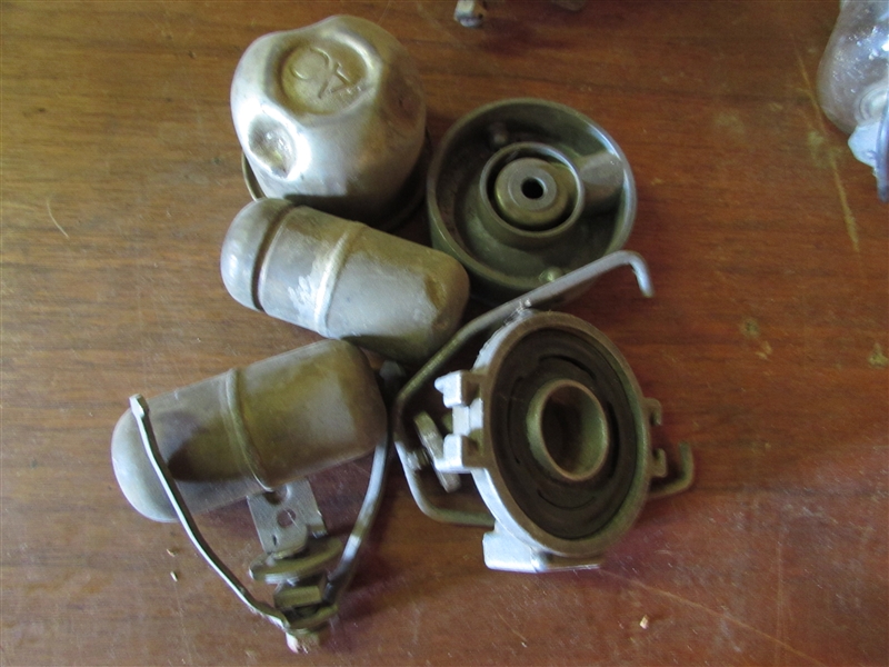 SEVERAL GLASS FUEL BOWLS AND PARTS