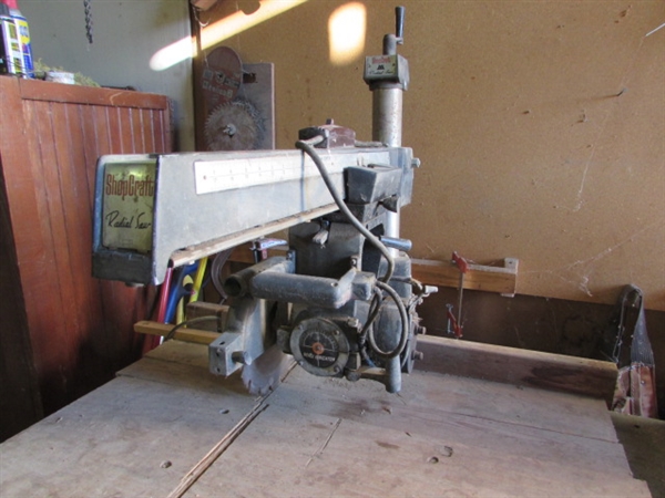 SHOP CRAFT 10 RADIAL ARM SAW W/CABINET