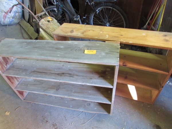 2 RUSTIC SHOP SHELVES