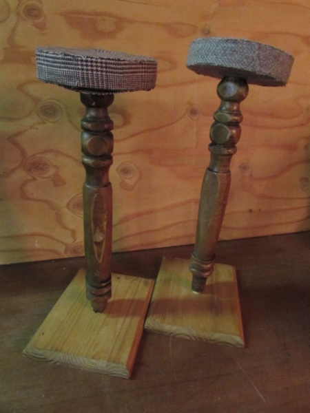 WOODEN HAT STANDS
