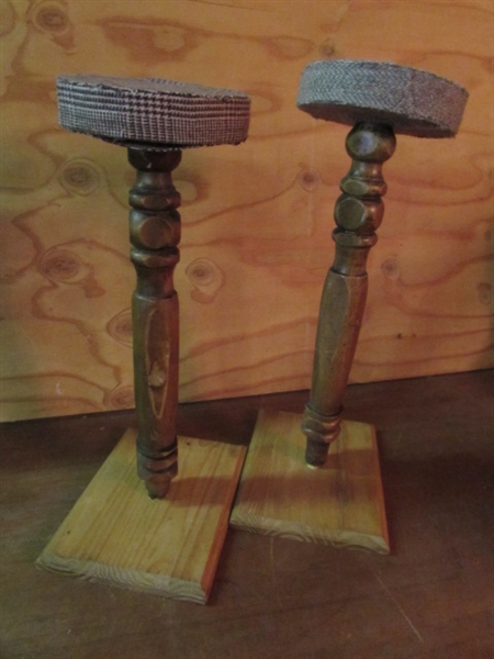 WOODEN HAT STANDS
