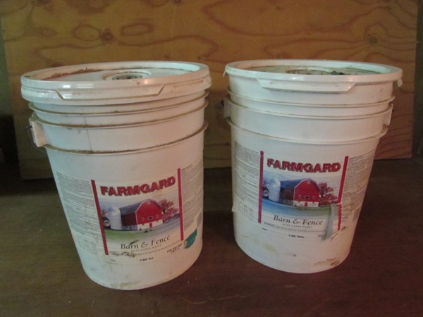 2 BARN AND FENCE PAINT 5 GALLONS EACH (I IS WHITE AND THE OTHER IS RED)
