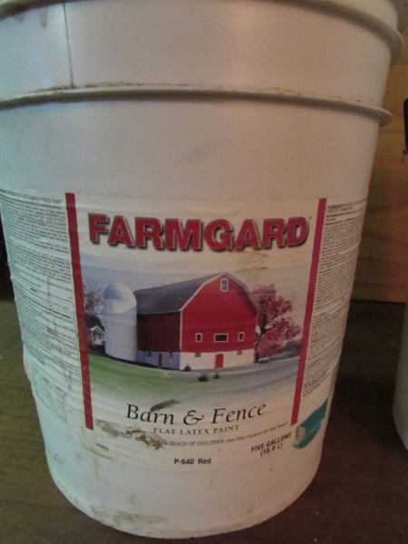 2 BARN AND FENCE PAINT 5 GALLONS EACH (I IS WHITE AND THE OTHER IS RED)
