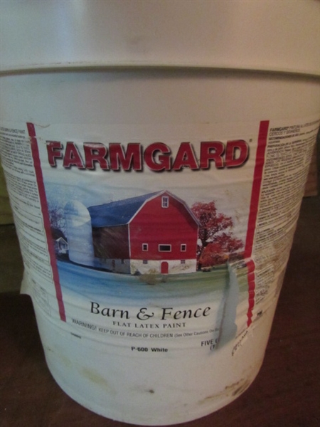 2 BARN AND FENCE PAINT 5 GALLONS EACH (I IS WHITE AND THE OTHER IS RED)
