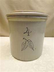 4 GALLON STONEWARE CROCK WITH LID