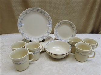 CORELLE PLATES, SAUCERS,BOWLS AND CUPS