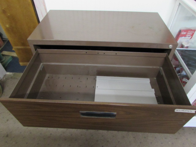 Lot Detail - HEAVY DUTY METAL FILING CABINET WITH FAUX ...