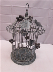 DECORATIVE BIRD CAGE WITH GRAPES & LEAVES