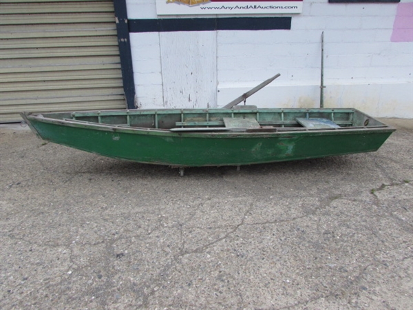 VINTAGE WOOD ROW BOAT