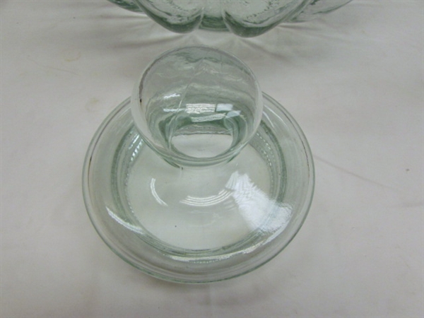 BEAUTIFUL EXTRA LARGE DECORATIVE GLASS JAR WITH LID