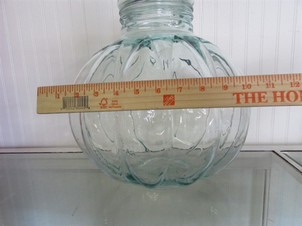 BEAUTIFUL EXTRA LARGE DECORATIVE GLASS JAR WITH LID
