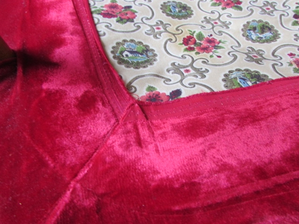 TWO VINTAGE CHAIRS WITH RED VELVET