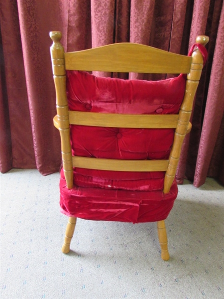 TWO VINTAGE CHAIRS WITH RED VELVET
