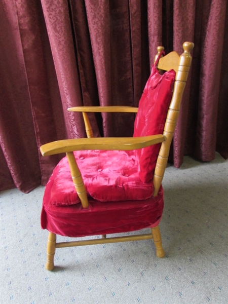 TWO VINTAGE CHAIRS WITH RED VELVET