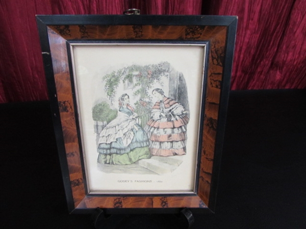 HASKO DELUXE TRAY AND ANTIQUE FASHION PICTURES