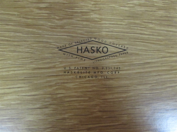 HASKO DELUXE TRAY AND ANTIQUE FASHION PICTURES