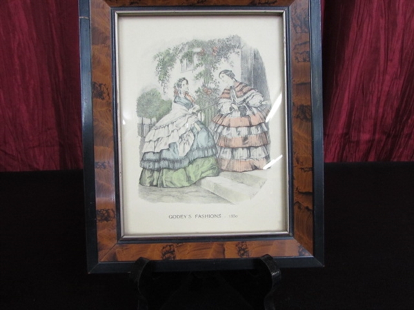 HASKO DELUXE TRAY AND ANTIQUE FASHION PICTURES