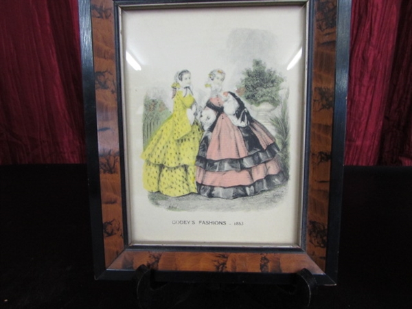 HASKO DELUXE TRAY AND ANTIQUE FASHION PICTURES