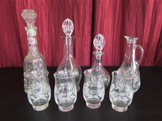 GLASS DECANTERS AND GLASSES