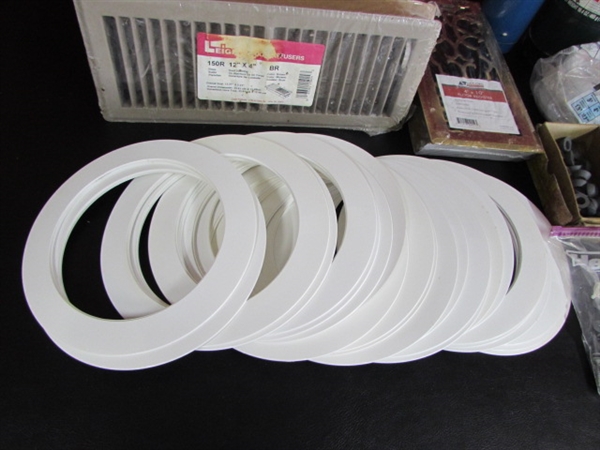 FLOOR REGISTERS, LIGHT FIXTURE TRIM RINGS AND MORE