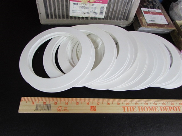 FLOOR REGISTERS, LIGHT FIXTURE TRIM RINGS AND MORE