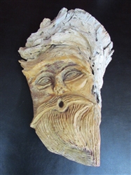 BURL WOOD CARVED FACE