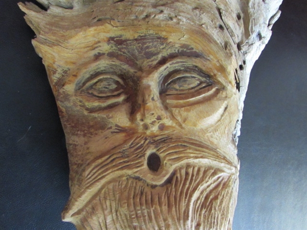 BURL WOOD CARVED FACE