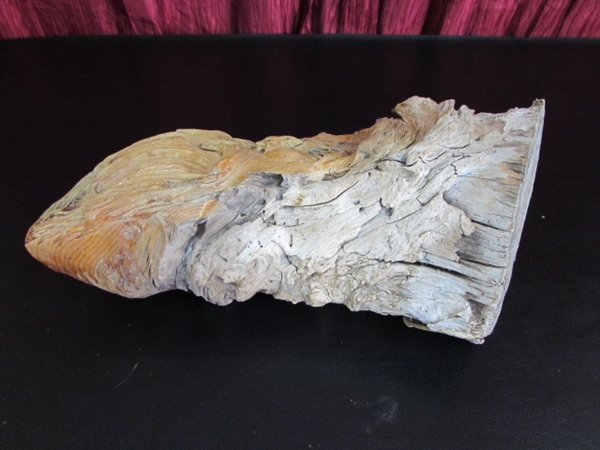 BURL WOOD CARVED FACE