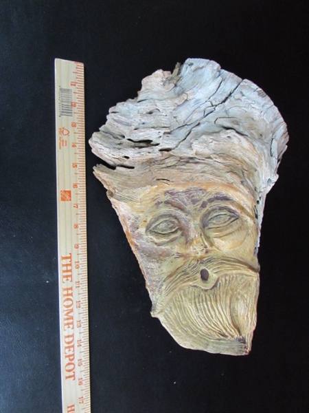 BURL WOOD CARVED FACE