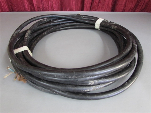 40 FEET OF ELECTRICAL WIRE AND HAMMER DRILL