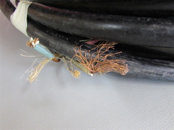 40 FEET OF ELECTRICAL WIRE AND HAMMER DRILL