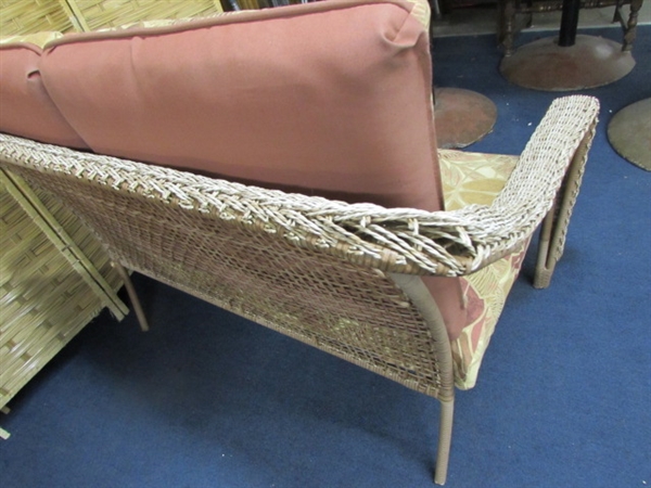 PATIO LOVE SEAT AND TABLE