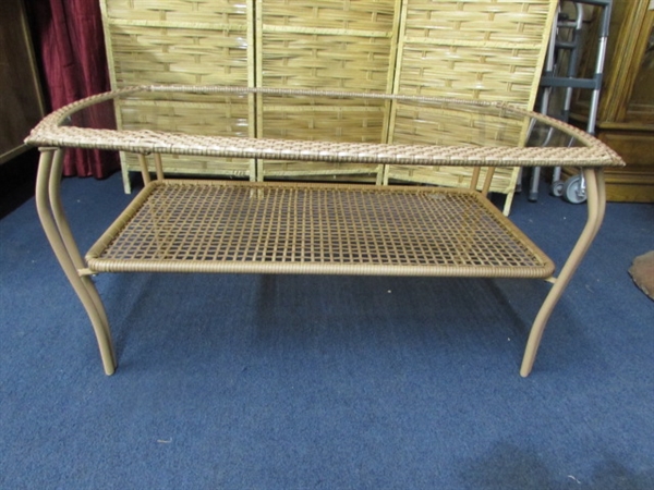 PATIO LOVE SEAT AND TABLE