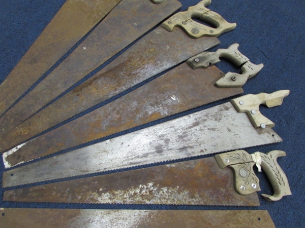 SEVEN OLD HANDSAWS