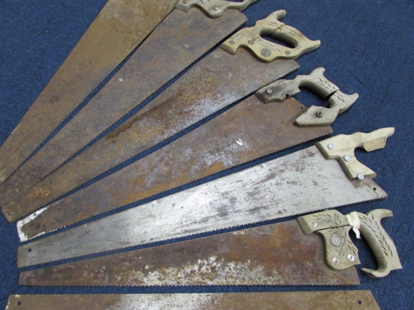 SEVEN OLD HANDSAWS