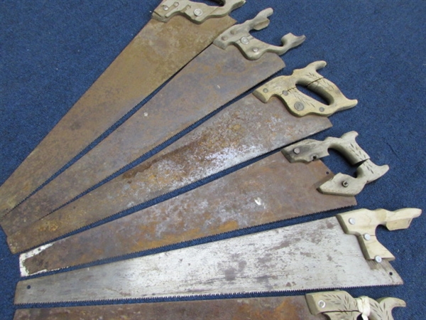 SEVEN OLD HANDSAWS