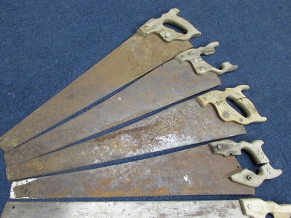 SEVEN OLD HANDSAWS