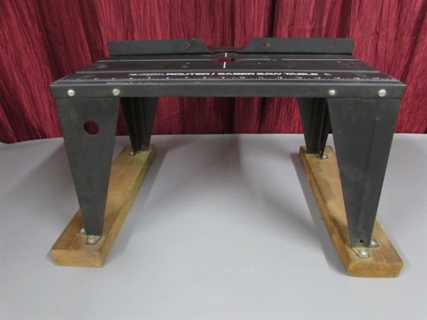 ROUTER TABLE/HALOGEN LAMPS & 8 FAN