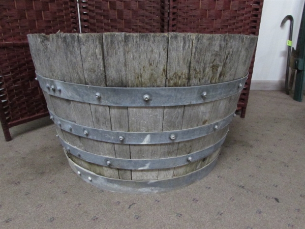 HALF BARREL PLANTER