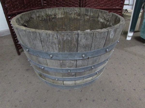 HALF BARREL PLANTER