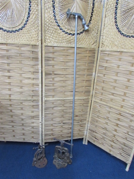 TWO PIPE VISES & OUTDOOR SHOWER?
