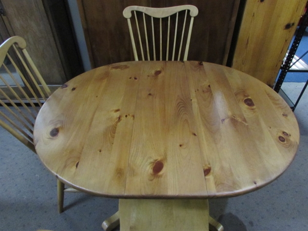 AMISH MADE DINING TABLE & 4 CHAIRS