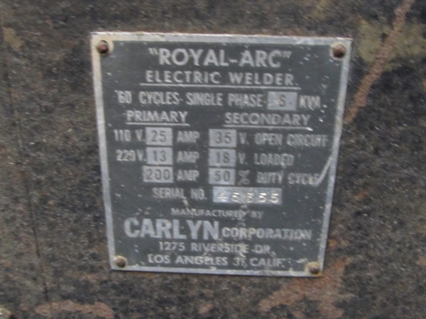VINTAGE ROYAL ARC ELECTRIC WELDER