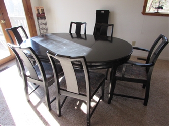 DINING ROOM TABLE & SIX CHAIRS