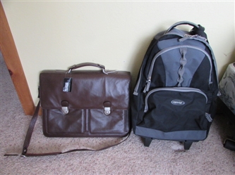 NEW WILSON LEATHER MESSENGER BAG AND SPORTS PLUS ROLLING PACK