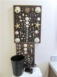 SEA SHELL COLLAGES & ANTIQUE BRONZE BATHROOM ACCESSORIES