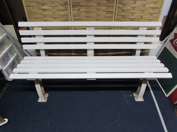 LARGE PLASTIC OUTDOOR BENCH