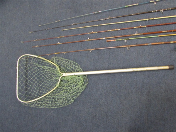 VINTAGE FISHING POLES A PENN REEL & NET