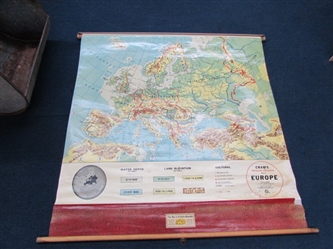 VINTAGE CRAMS ROLL-UP MAP OF EUROPE